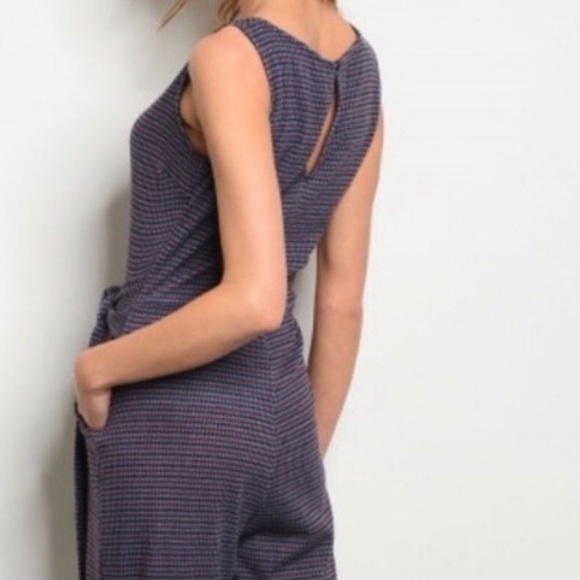 Navy and Burgundy Jumpsuit M - Picture 6 of 6